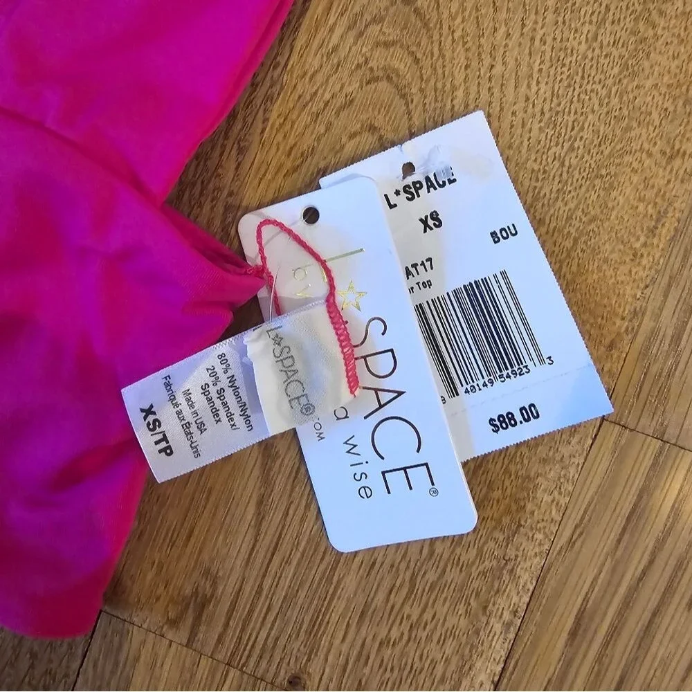 L*Space Women's Parker Bikini Top Pink Size XS NWT
